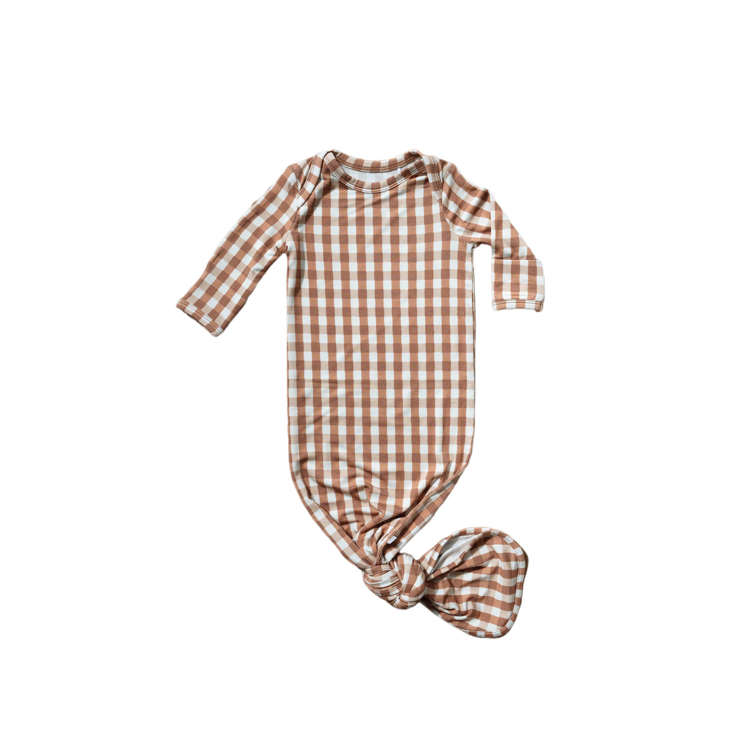 Chocolate Gingham | Bamboo Knotted Gown – Brixton.Phoenix