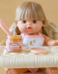 Load image into Gallery viewer, Tiny Tummies - Peach jelly food - Jar and spoon - Tiny Harlow
