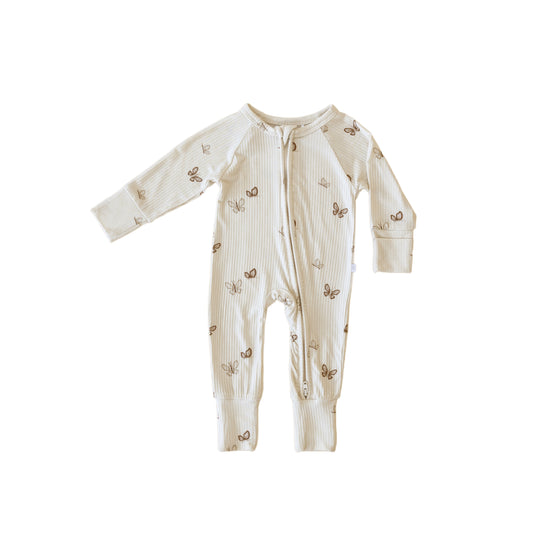 Butterfly | Ribbed Bamboo Zip Romper