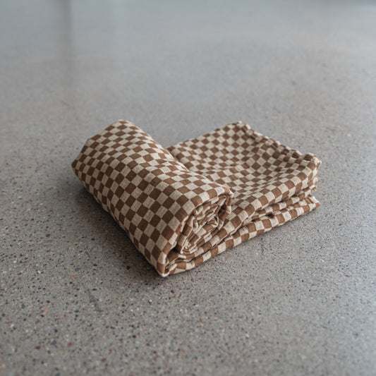 Brown Check | Muslin Swaddle
