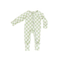Load image into Gallery viewer, Green Checker | Bamboo Zip Romper
