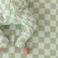 Load image into Gallery viewer, Green Checker | Bamboo Zip Romper

