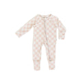 Load image into Gallery viewer, Pink Checker | Bamboo Zip Romper
