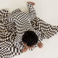 Load image into Gallery viewer, B&W Wavy Checker Muslin Swaddle
