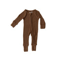 Load image into Gallery viewer, Cocoa | Waffle Bamboo Zip Romper
