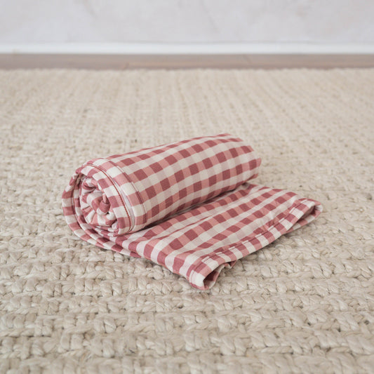 Berry Gingham | Bamboo Swaddle