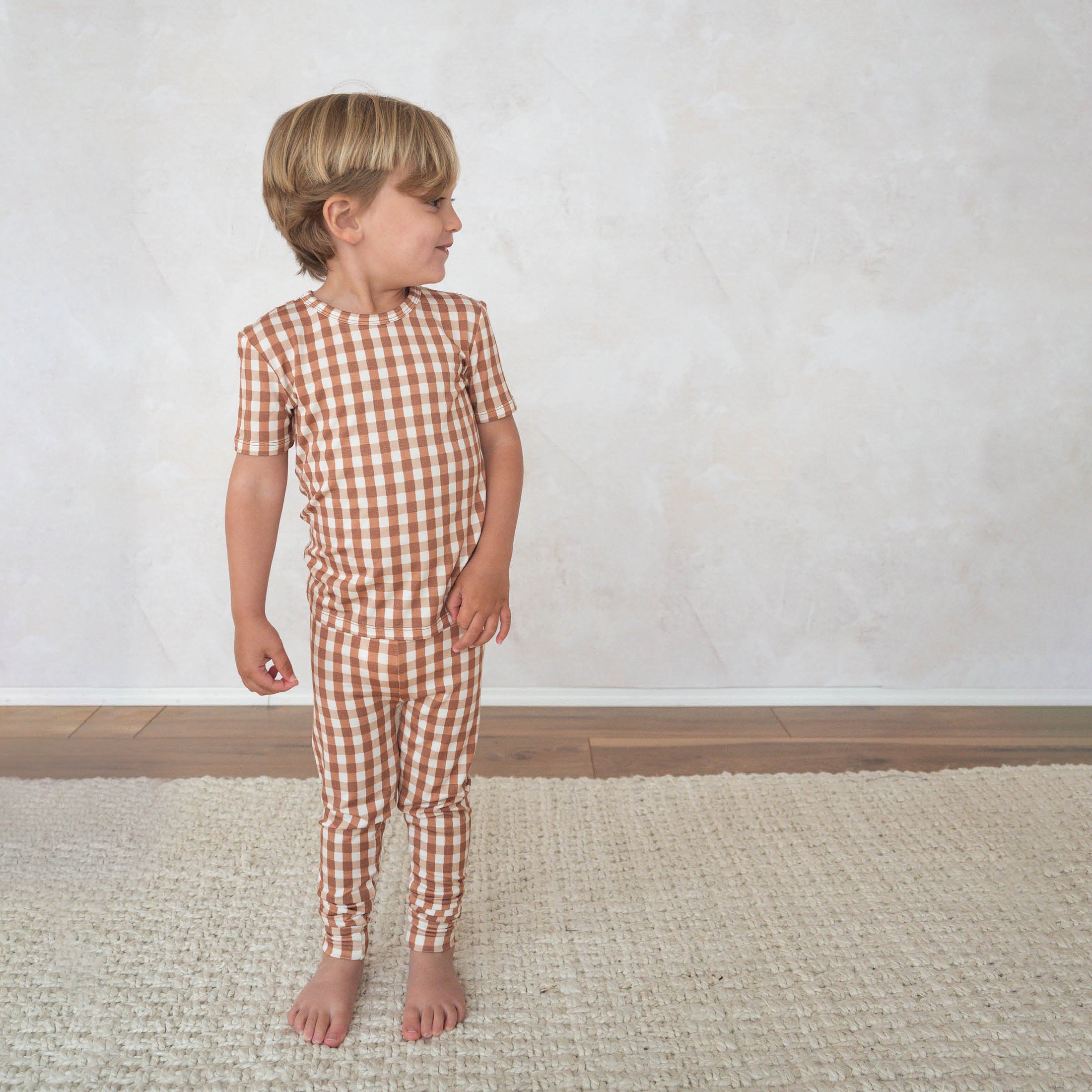 Chocolate Gingham | Bamboo Two Piece Set