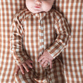 Load image into Gallery viewer, Chocolate Gingham | Bamboo Zip Romper
