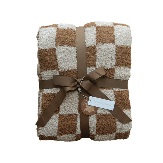 Brown Check | Plush Blanket