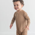 Load image into Gallery viewer, Brown Check | Bamboo Zip Romper
